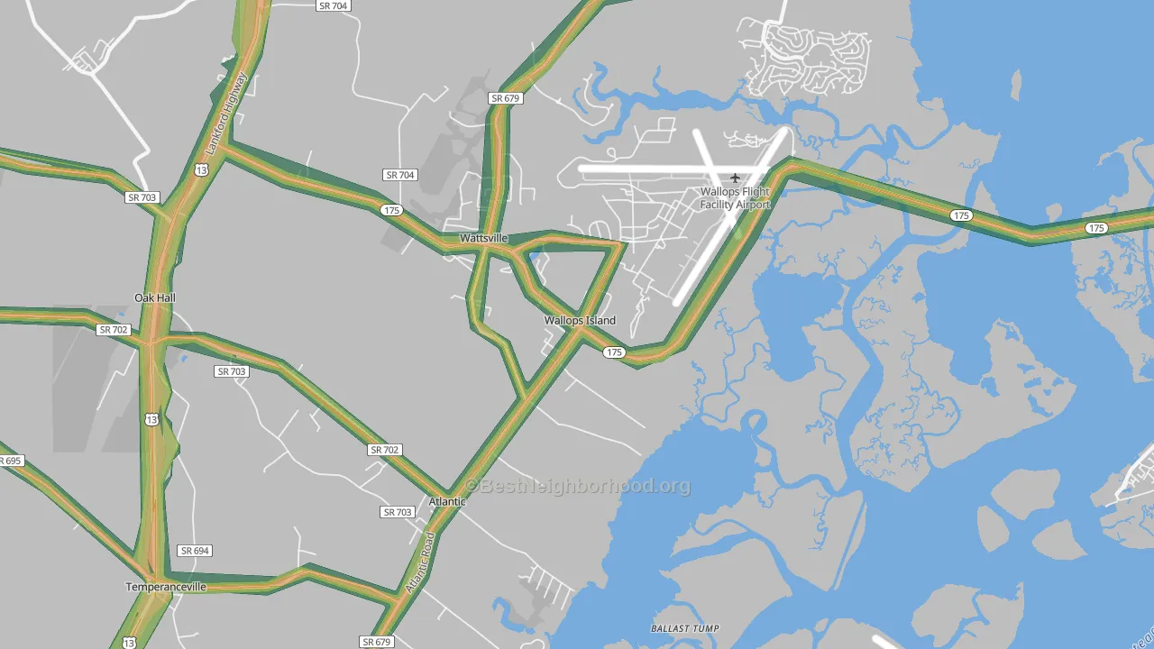 23337, VA Map of Noise Levels in 23337