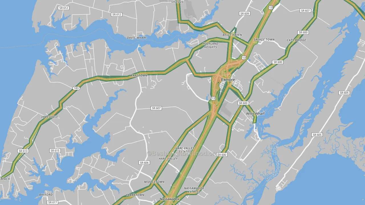 23350, VA Map of Noise Levels in 23350