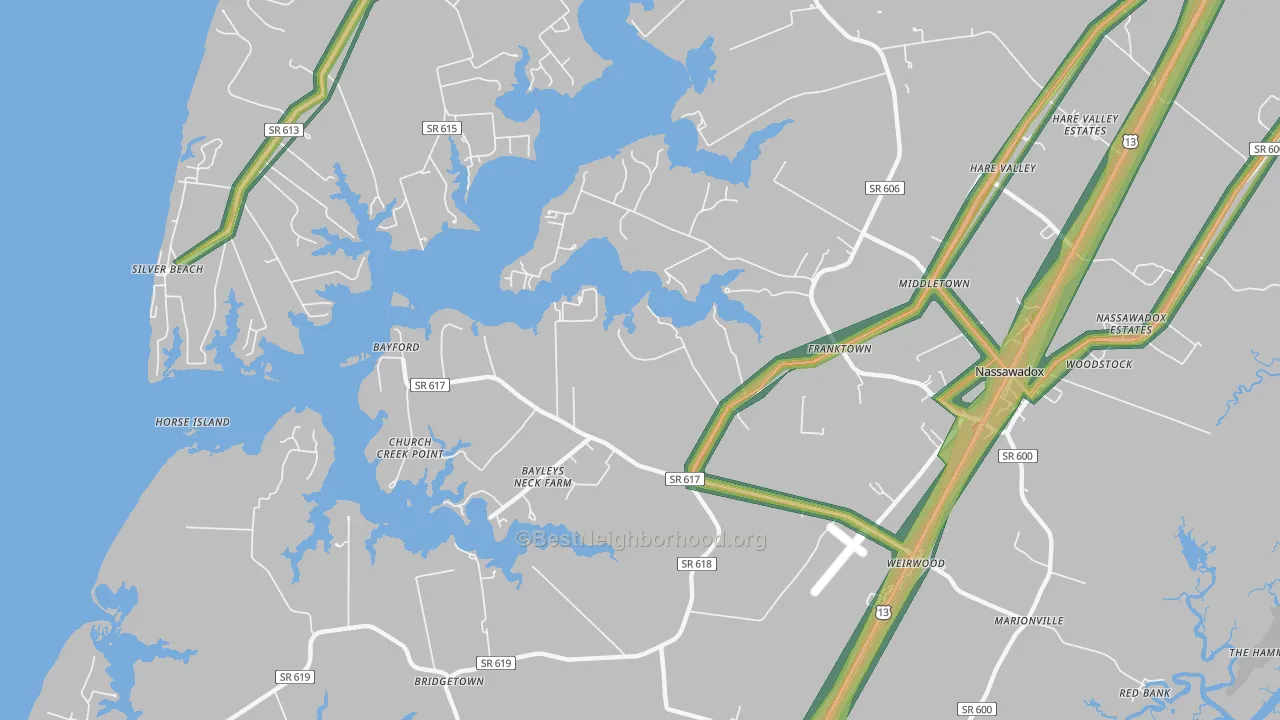 23354, VA Map of Noise Levels in 23354