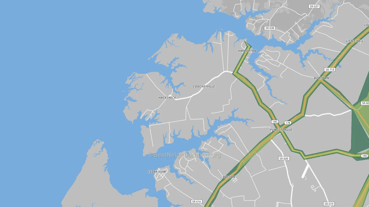 23358, VA Map of Noise Levels in 23358