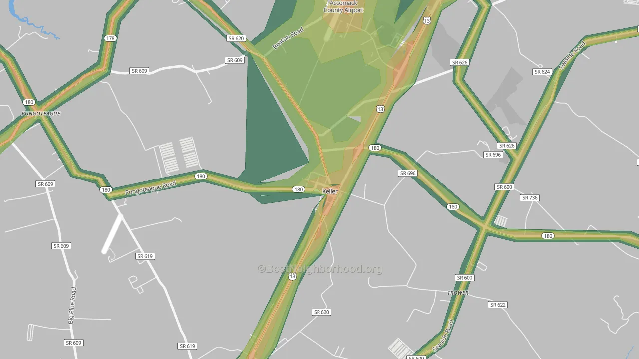 23401, VA Map of Noise Levels in 23401