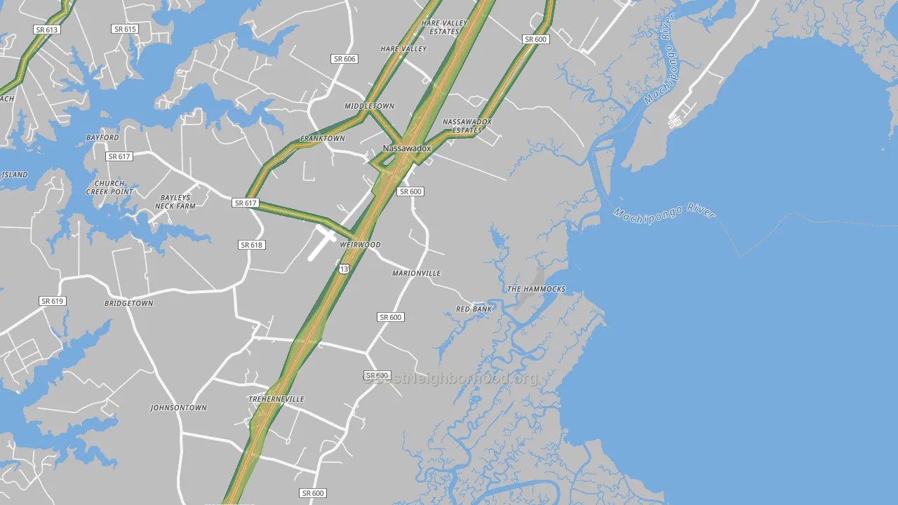 23408, VA Map of Noise Levels in 23408