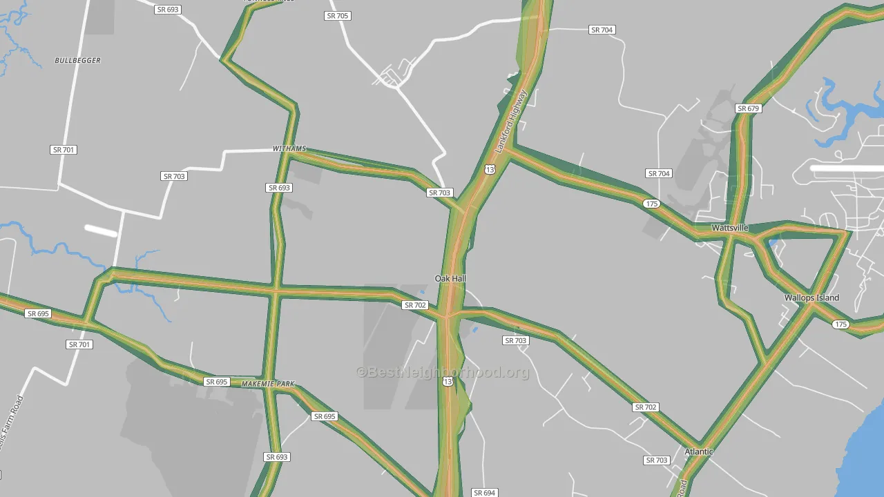 23416, VA Map of Noise Levels in 23416