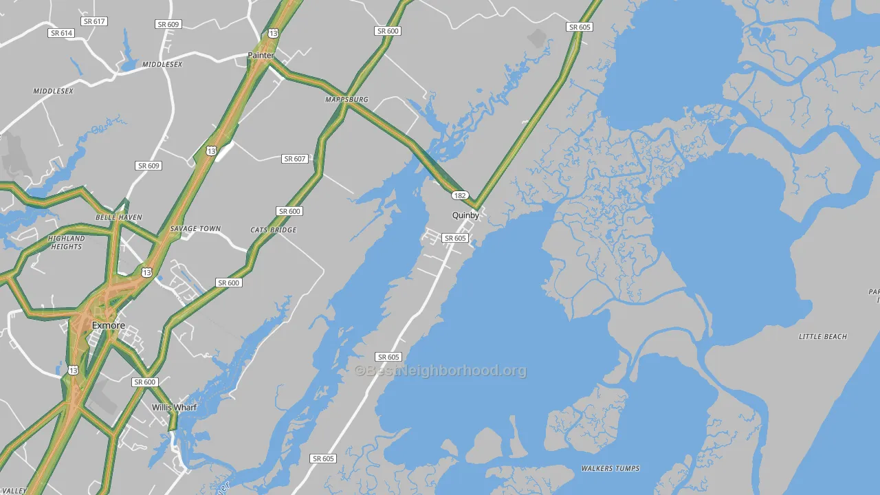23423, VA Map of Noise Levels in 23423