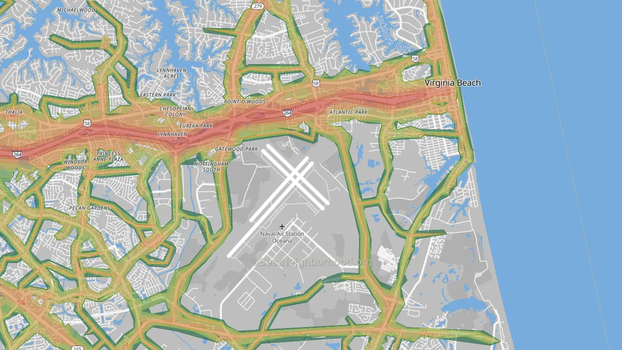23454, VA Map of Noise Levels in 23454