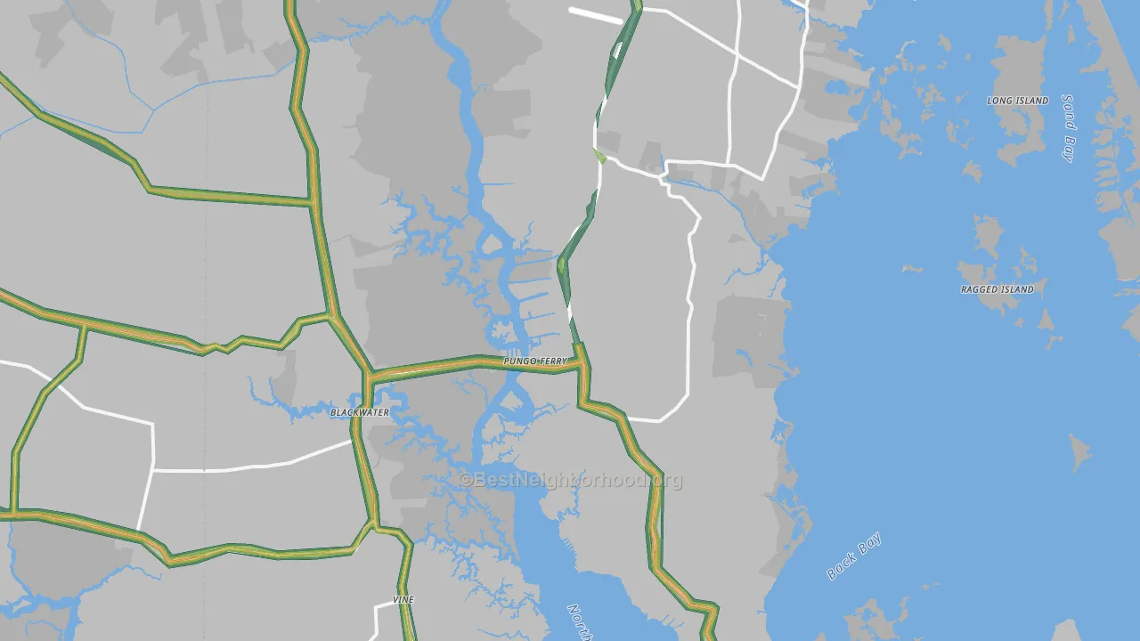 23457, VA Map of Noise Levels in 23457
