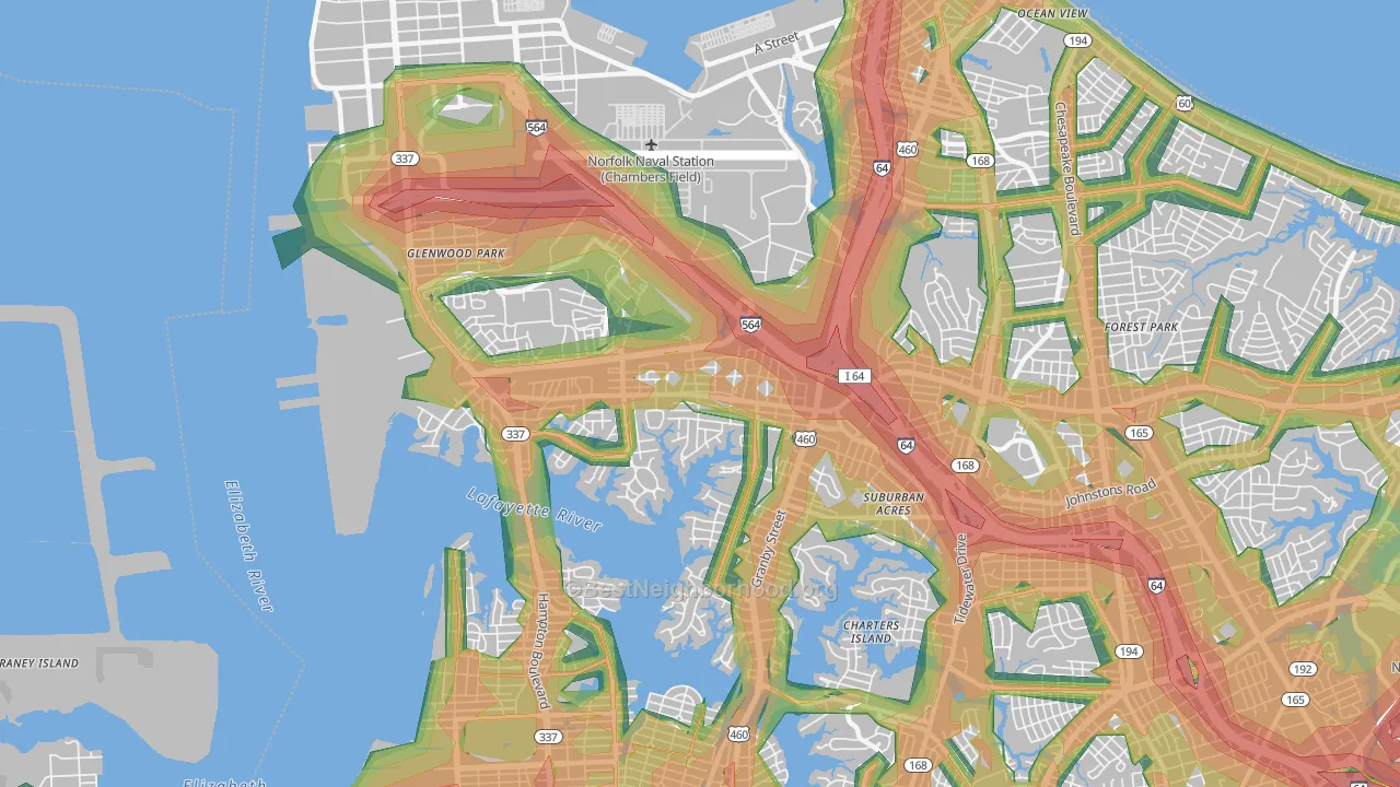 23505, VA Map of Noise Levels in 23505