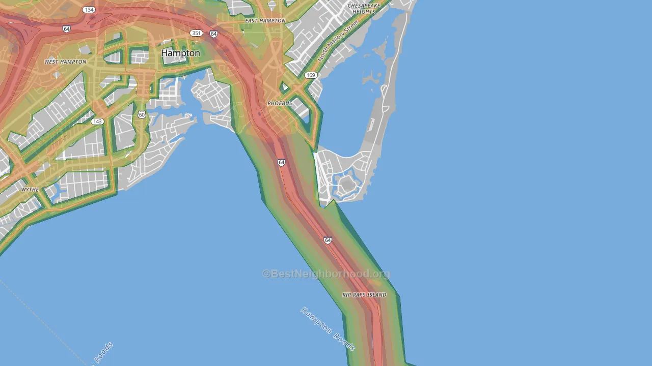 23651, VA Map of Noise Levels in 23651