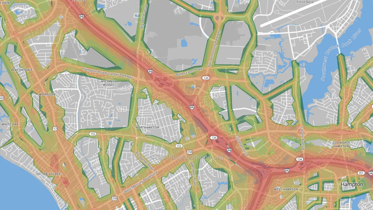 23666, VA Map of Noise Levels in 23666