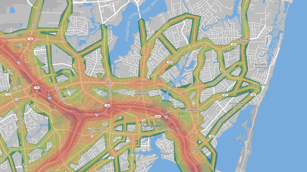 23669, VA Map of Noise Levels in 23669