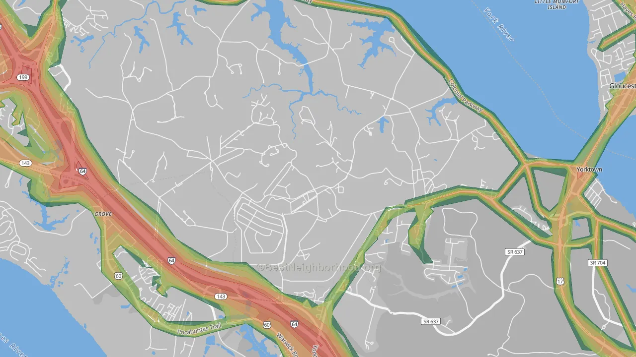 23691, VA Map of Noise Levels in 23691
