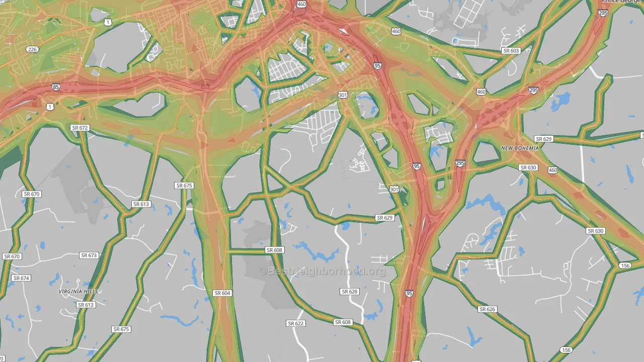 23805, VA Map of Noise Levels in 23805