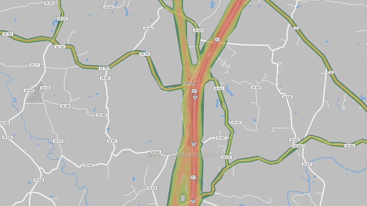 23830, VA Map of Noise Levels in 23830