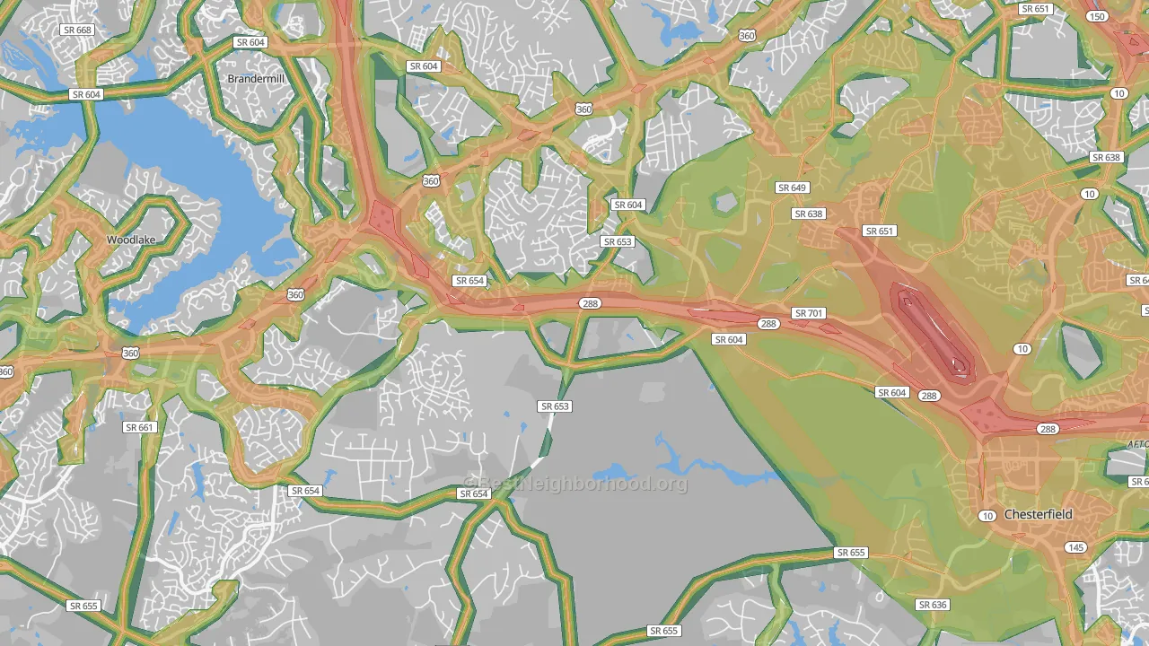 23832, VA Map of Noise Levels in 23832