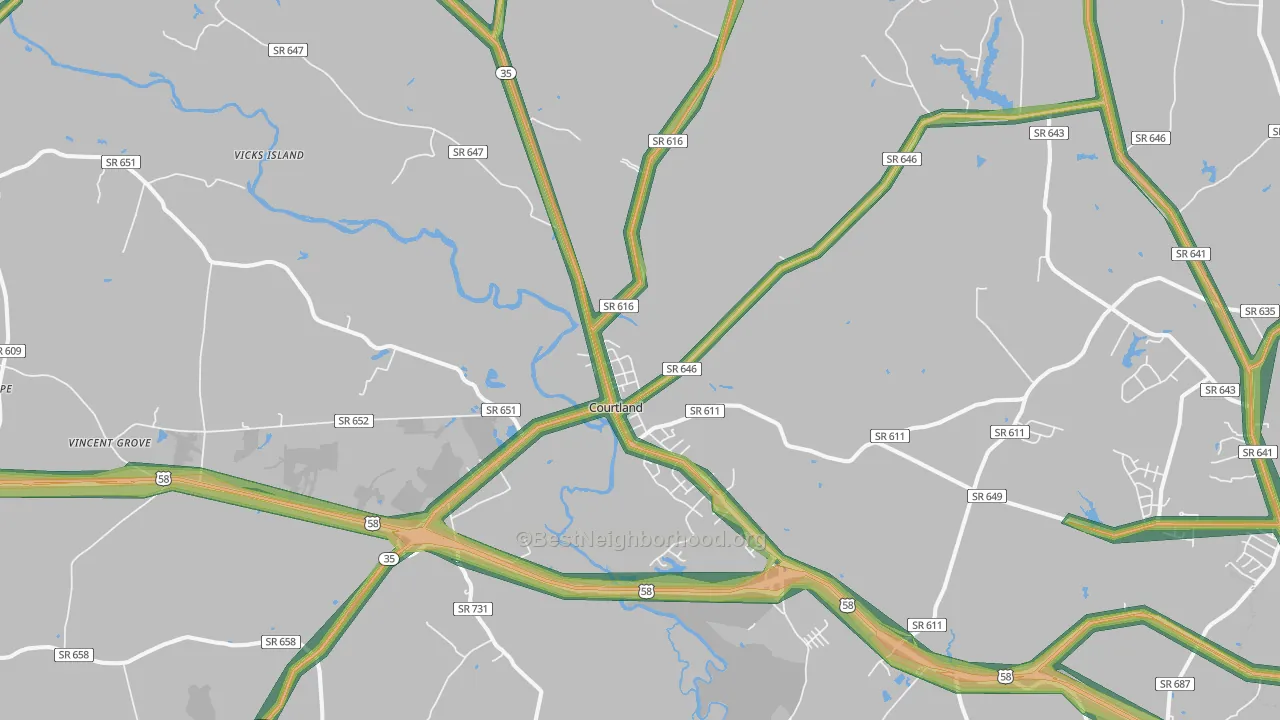 23837, VA Map of Noise Levels in 23837