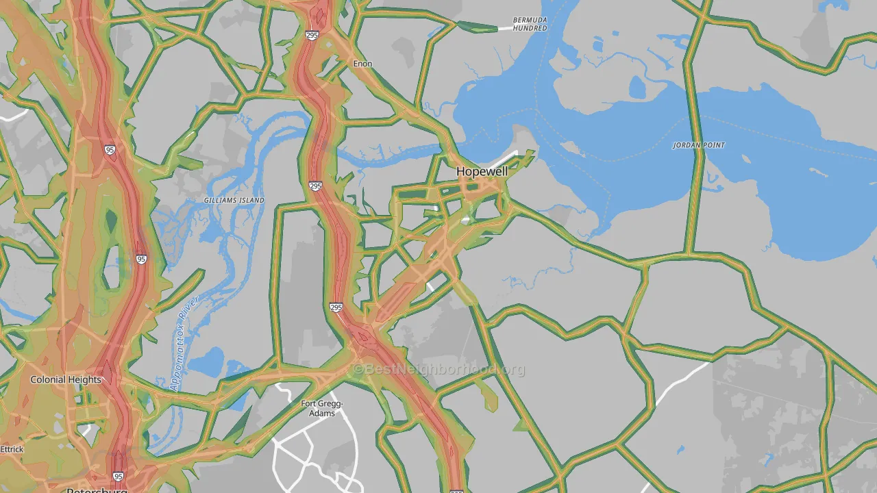 23860, VA Map of Noise Levels in 23860