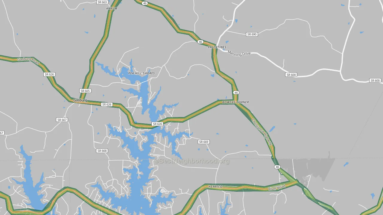 23887, VA Map of Noise Levels in 23887
