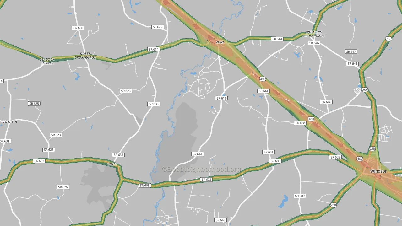 23898, VA Map of Noise Levels in 23898