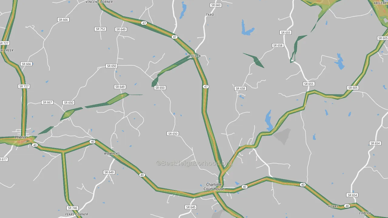 23923, VA Map of Noise Levels in 23923