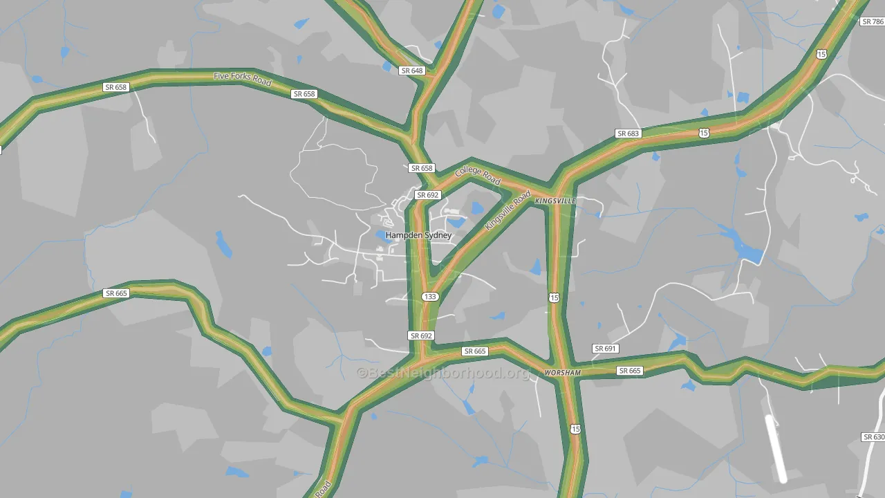 23943, VA Map of Noise Levels in 23943
