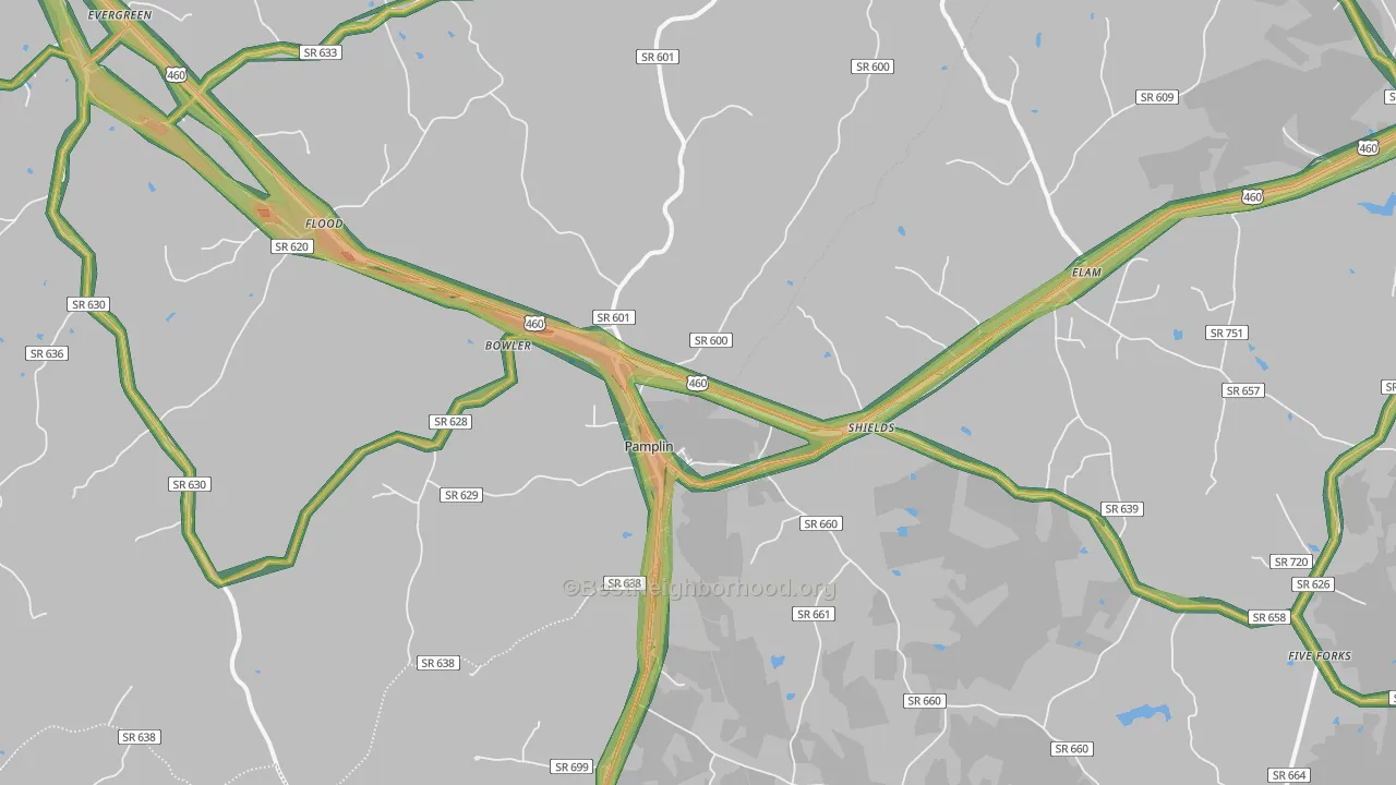 23958, VA Map of Noise Levels in 23958