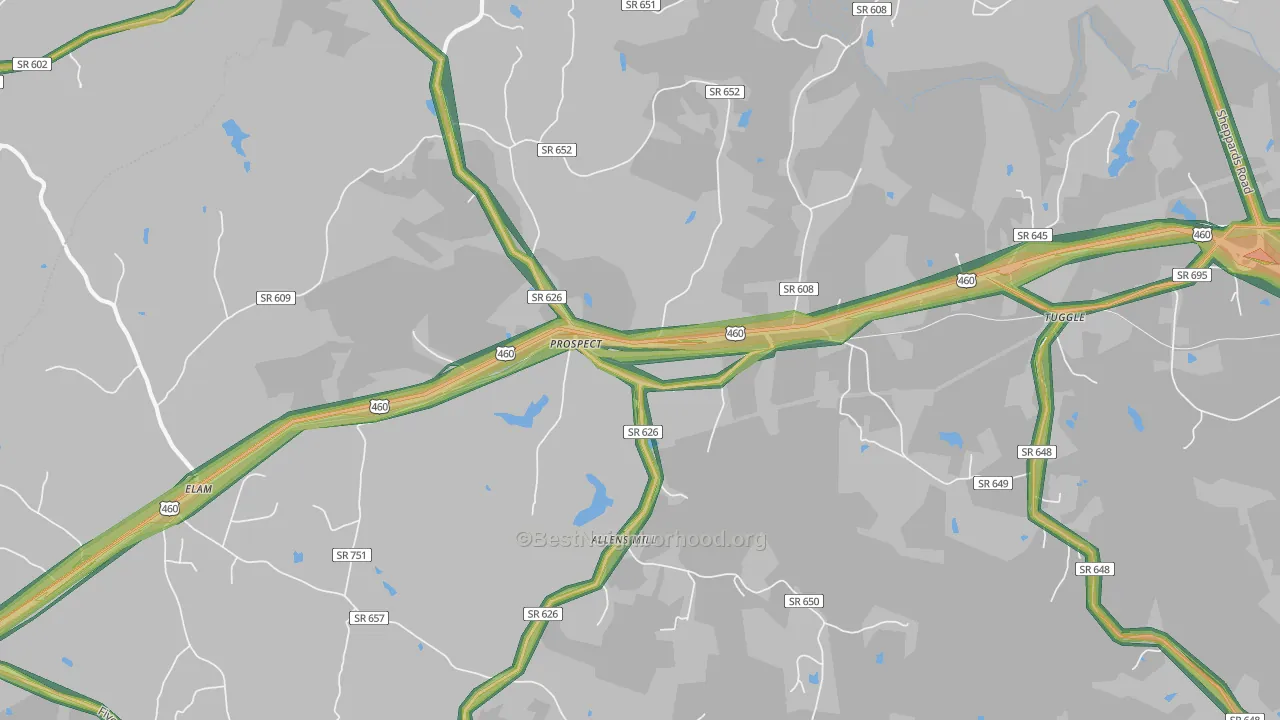 23960, VA Map of Noise Levels in 23960