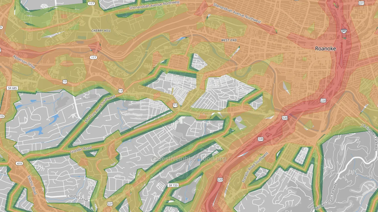 24015, VA Map of Noise Levels in 24015