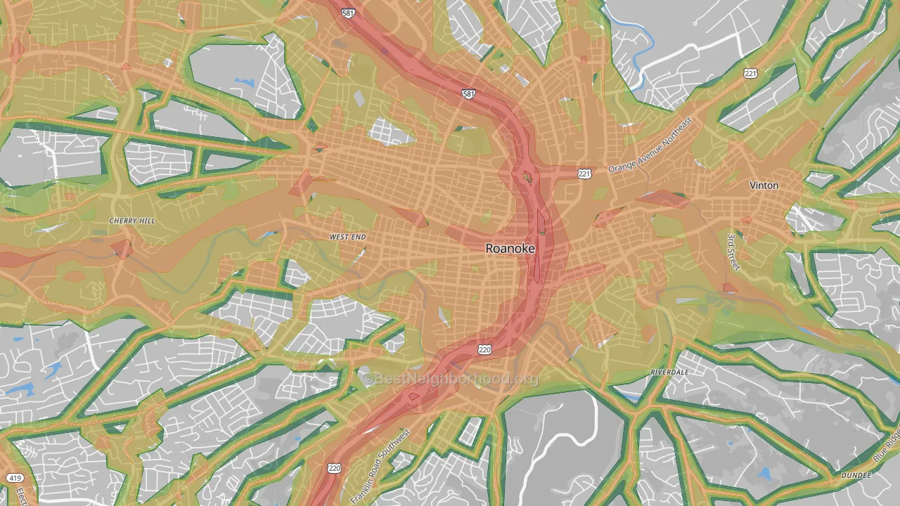24016, VA Map of Noise Levels in 24016