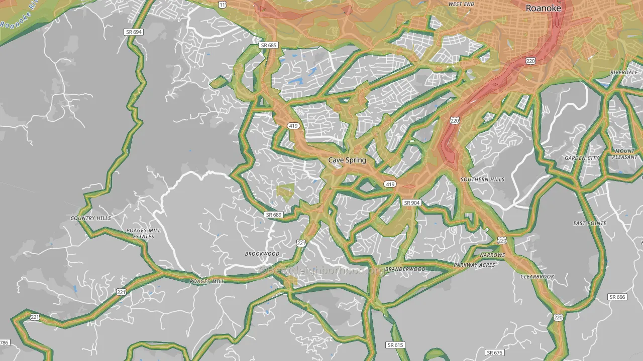 24018, VA Map of Noise Levels in 24018