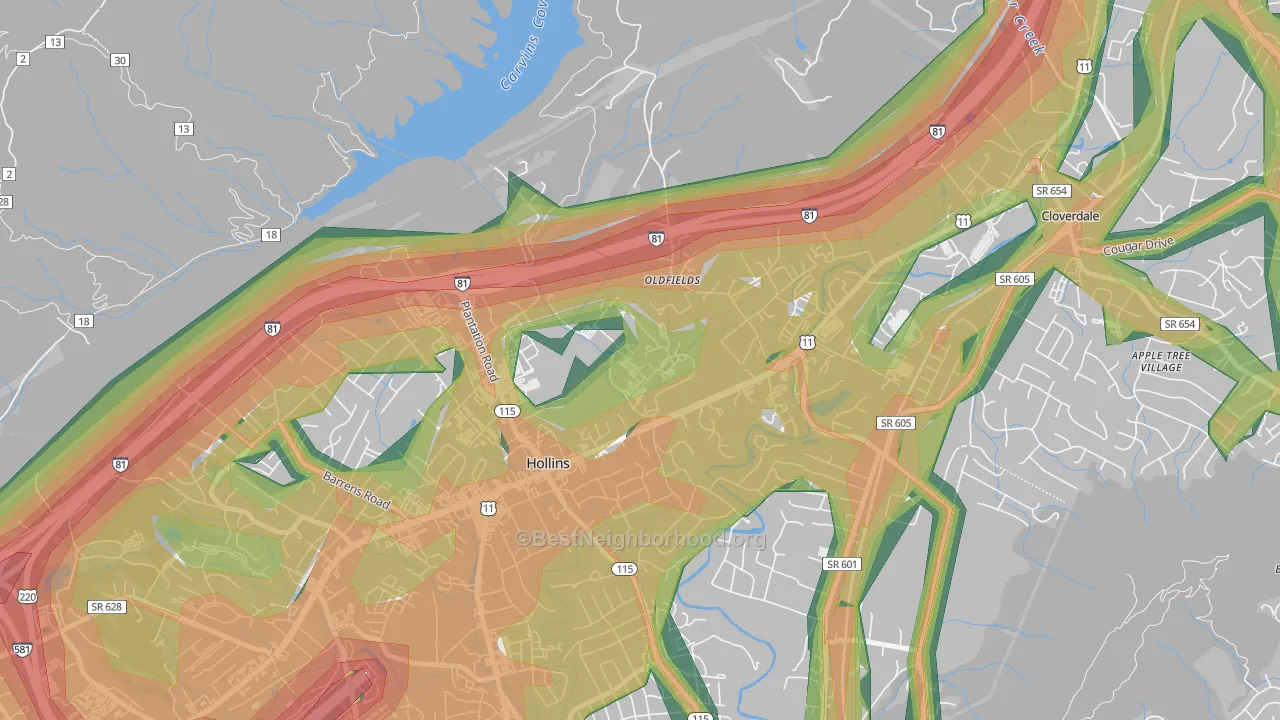24020, VA Map of Noise Levels in 24020