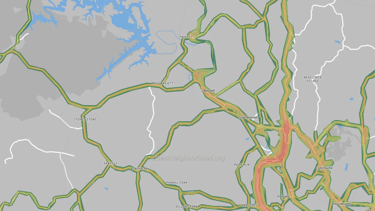 24055, VA Map of Noise Levels in 24055