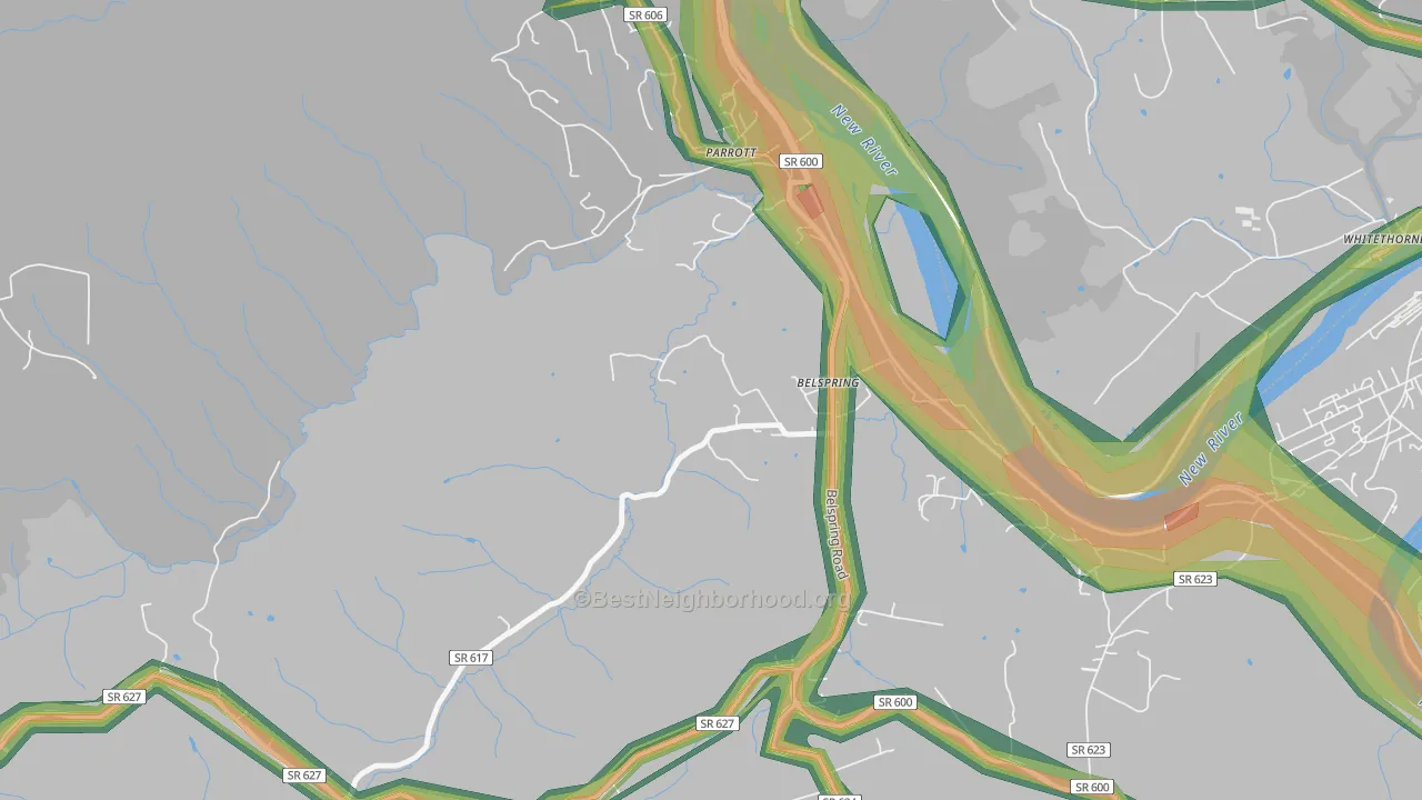 24058, VA Map of Noise Levels in 24058