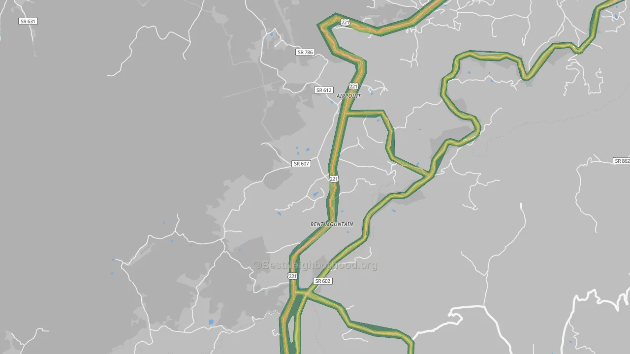 24059, VA Map of Noise Levels in 24059