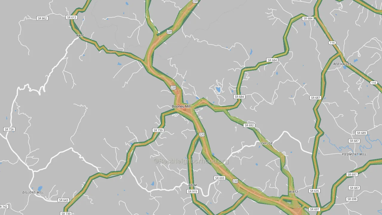 24065, VA Map of Noise Levels in 24065