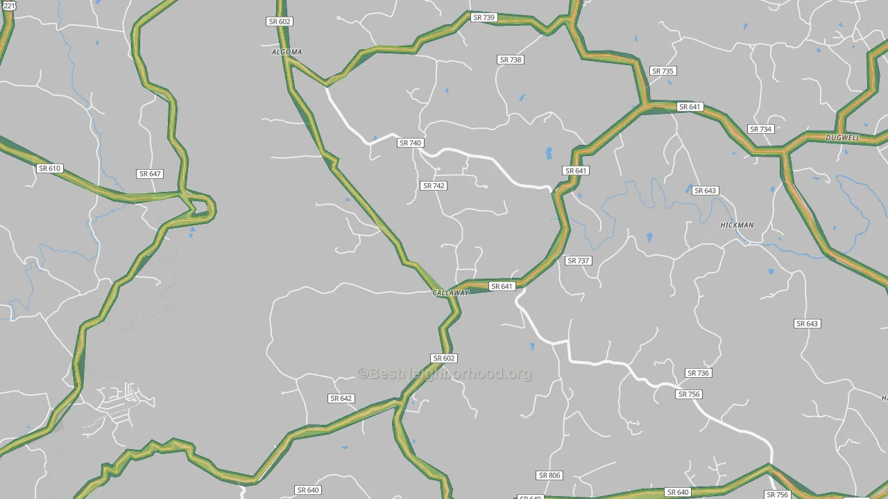24067, VA Map of Noise Levels in 24067