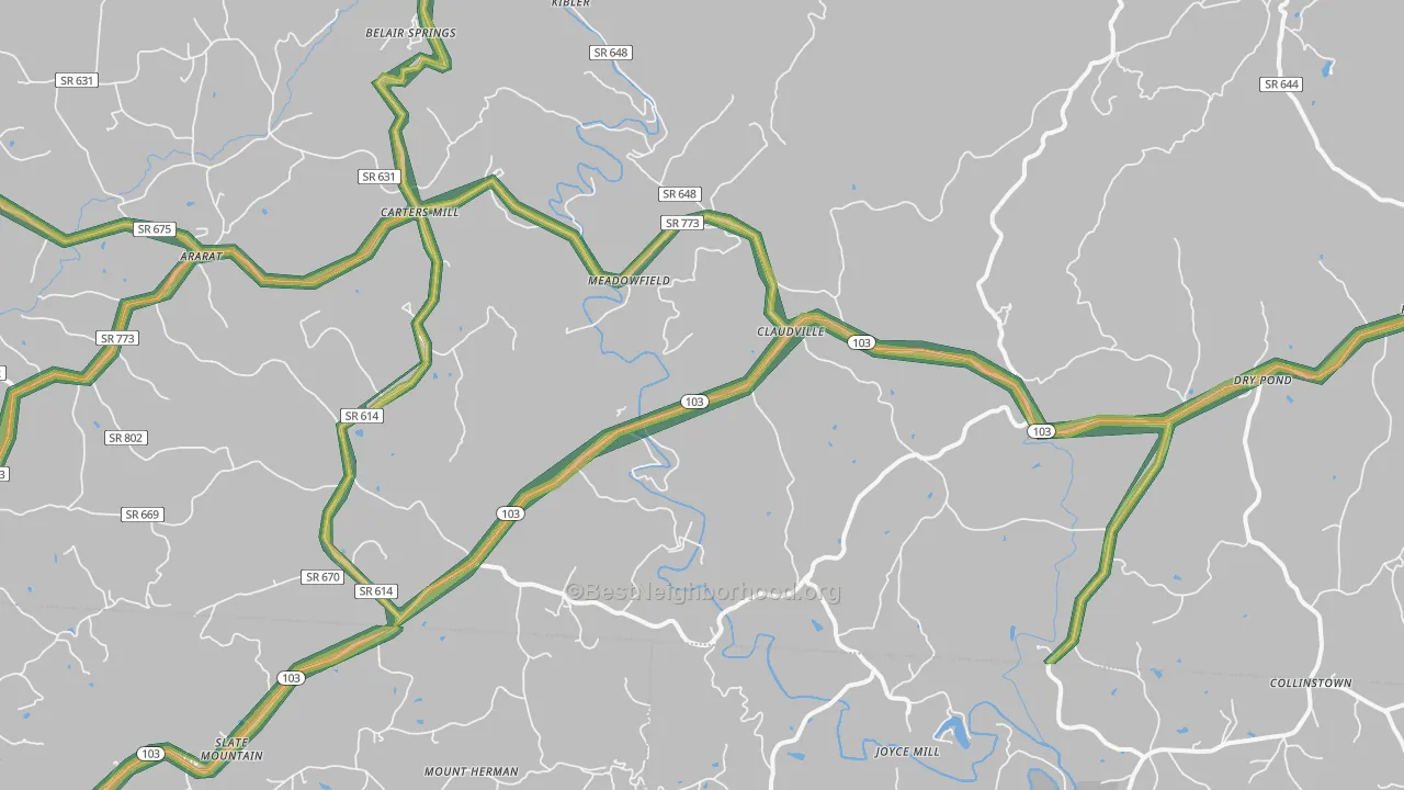 24076, VA Map of Noise Levels in 24076
