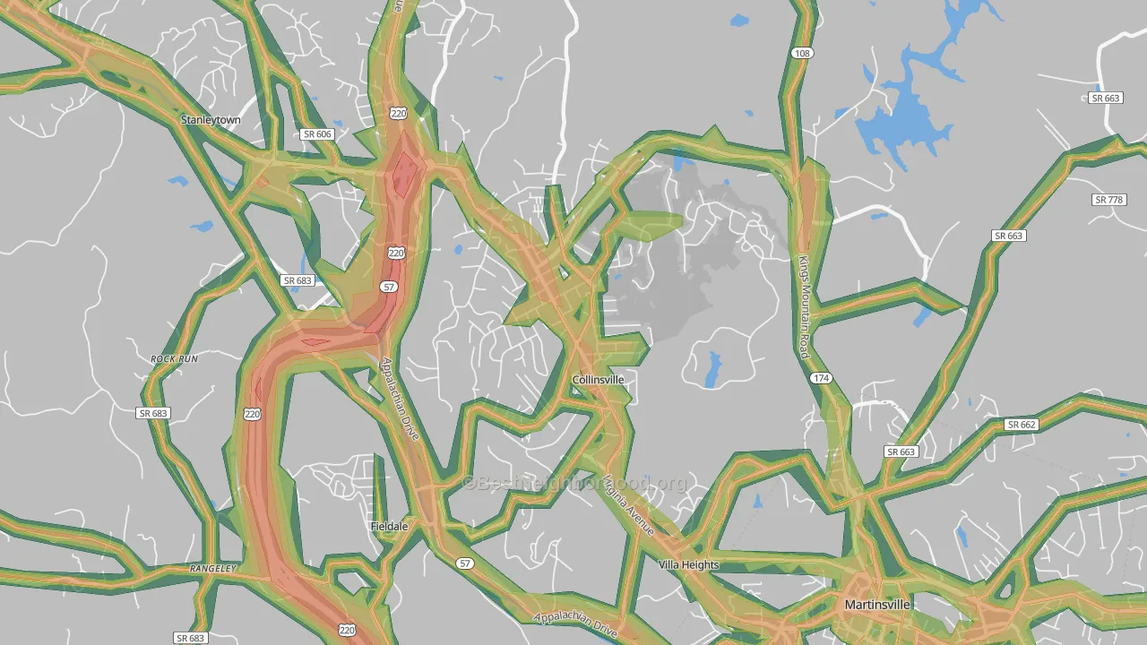 24078, VA Map of Noise Levels in 24078