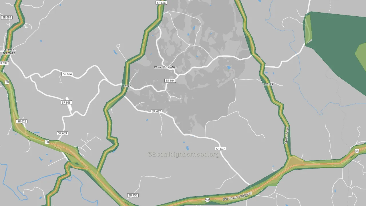 24082, VA Map of Noise Levels in 24082