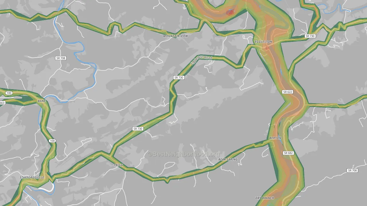 24086, VA Map of Noise Levels in 24086