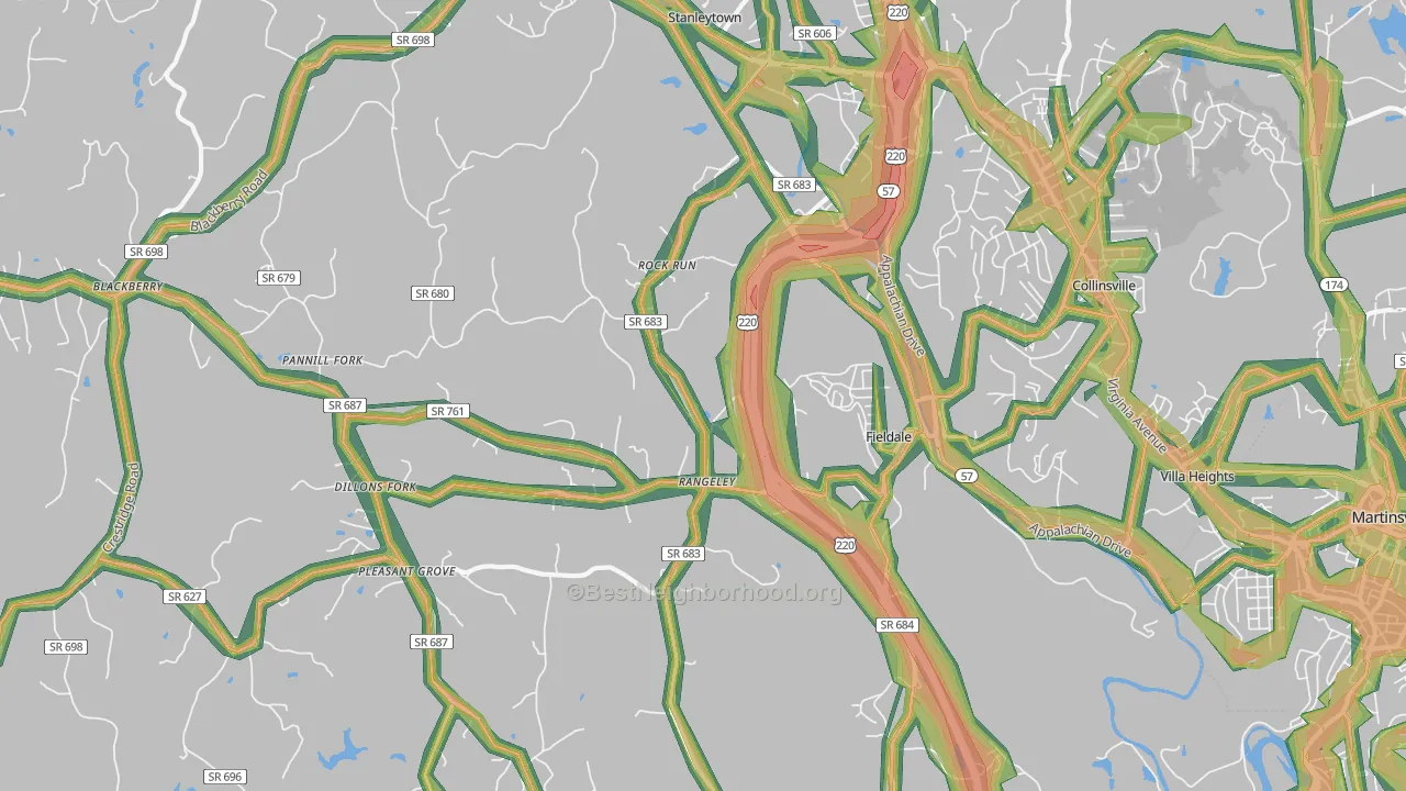 24089, VA Map of Noise Levels in 24089