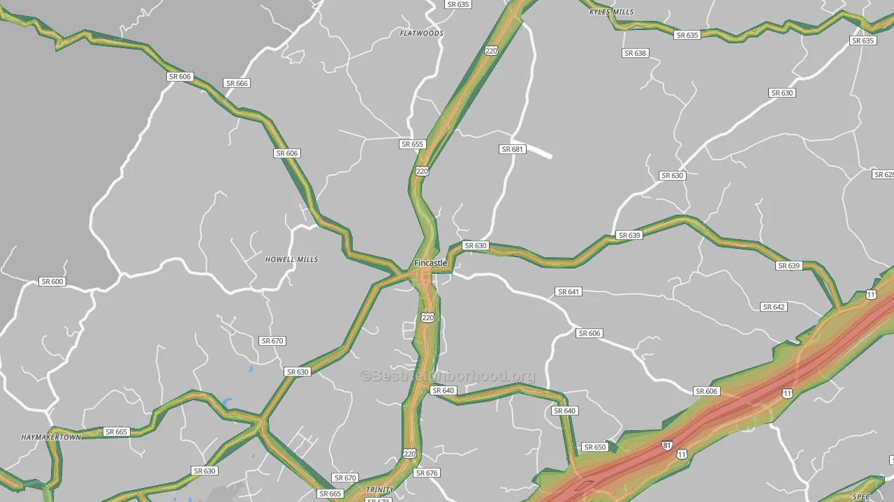 24090, VA Map of Noise Levels in 24090