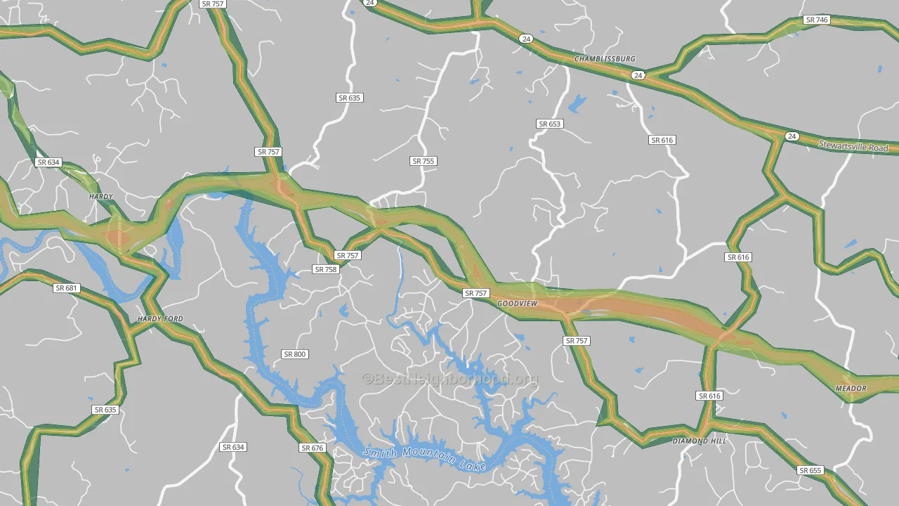 24095, VA Map of Noise Levels in 24095