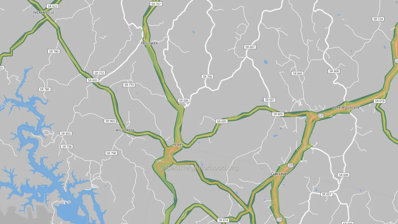 24102, VA Map of Noise Levels in 24102