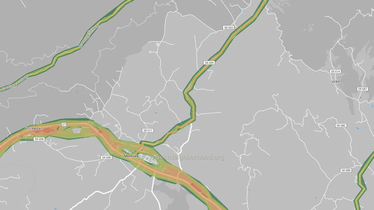 24122, VA Map of Noise Levels in 24122