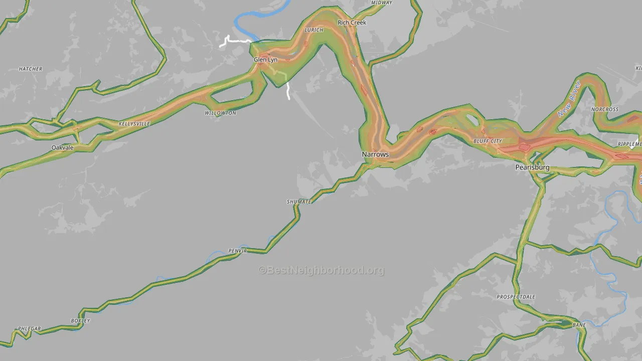 24124, VA Map of Noise Levels in 24124