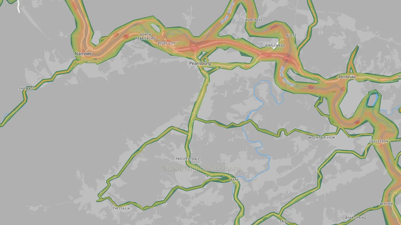 24134, VA Map of Noise Levels in 24134