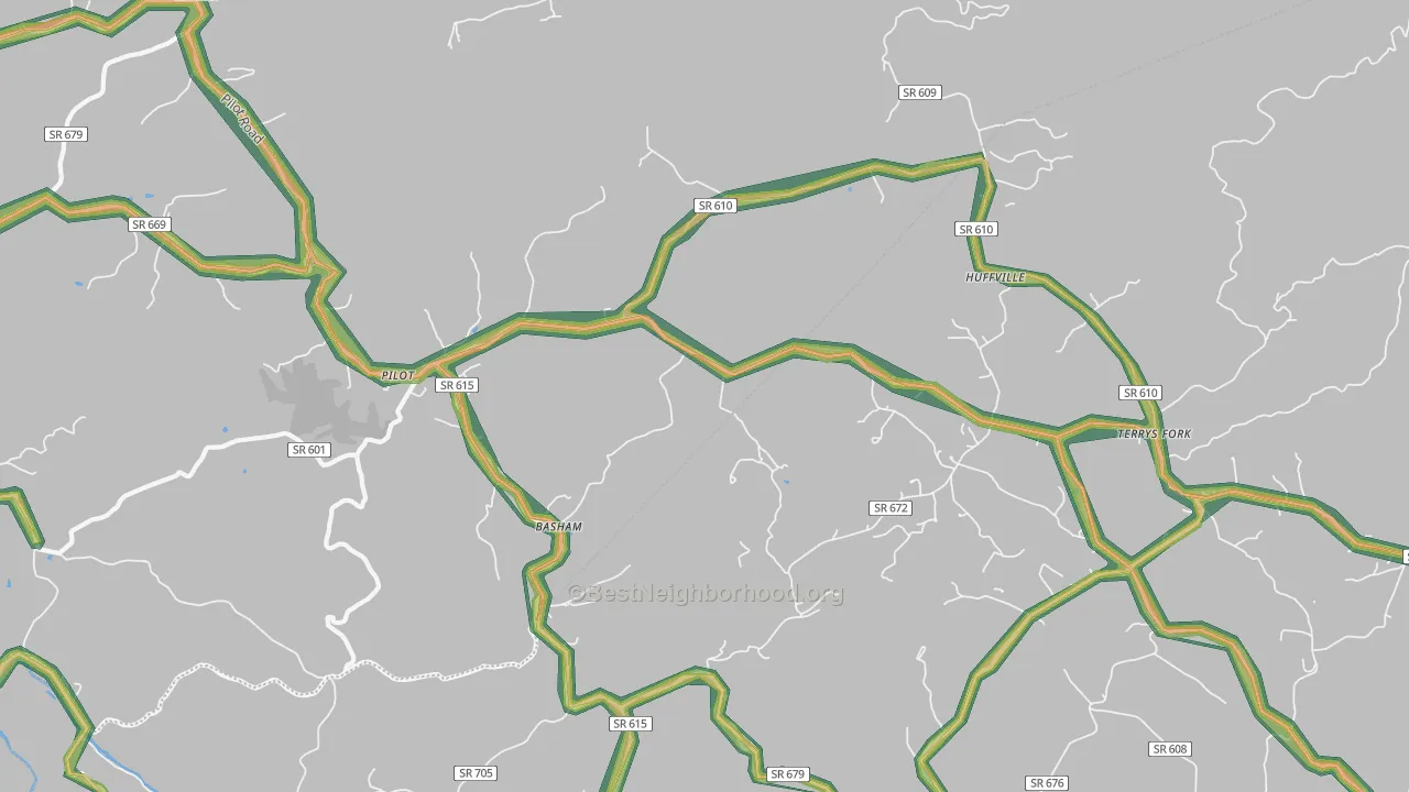 24138, VA Map of Noise Levels in 24138