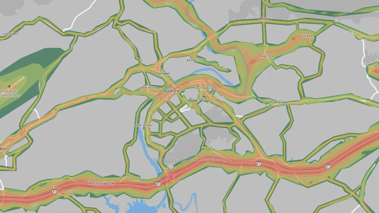 24141, VA Map of Noise Levels in 24141