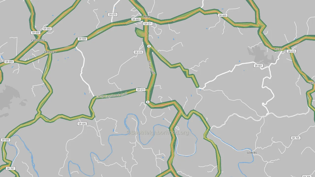 24149, VA Map of Noise Levels in 24149