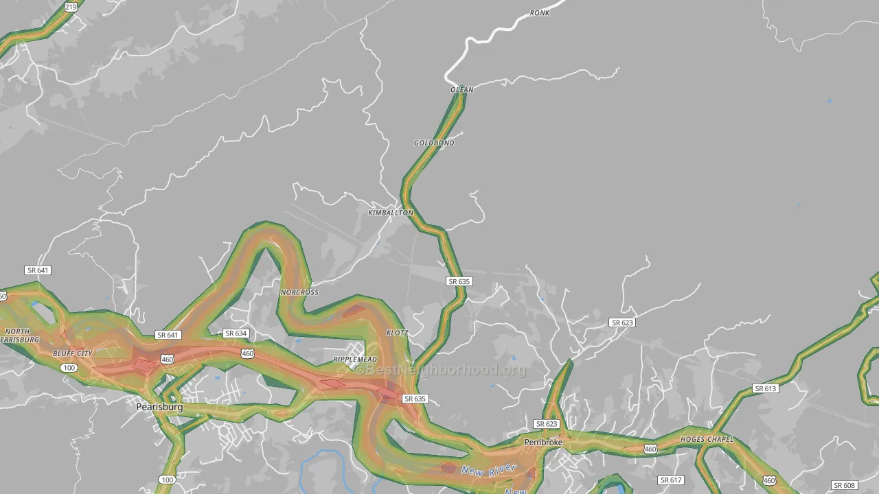 24150, VA Map of Noise Levels in 24150